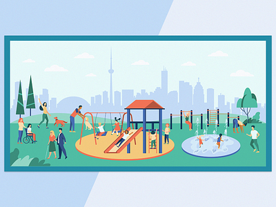 City of Toronto Park Illustration Design city illustration design graphic design illustration