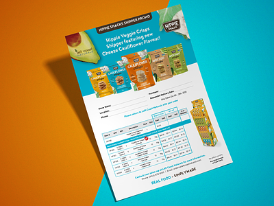 Sell Sheet & Order Form Design for Snack Company design graphic design mock up product sheet design sell sheet design snack sell sheet