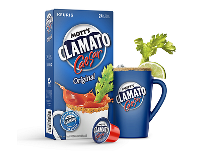 Mott's Clamato Caesar Capsule Design Mockup capsule design coffee pod design design graphic design mockup