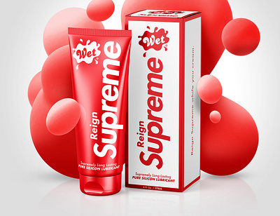 Reign Supreme Lubricant mock up package design supreme