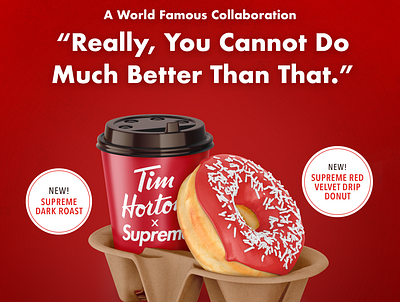 Tim Hortons x Supreme coffee donut package design supreme tim hortons