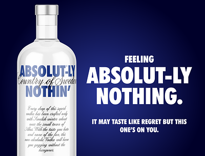 Absolut-Ly Nothing Vodka absolut bottle package design vodka