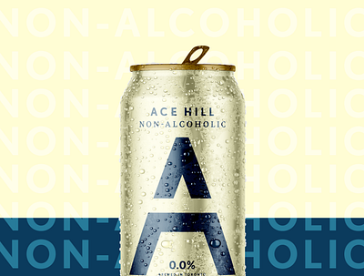 Ace Hill Non-Alcoholic Beer beer can drink package design