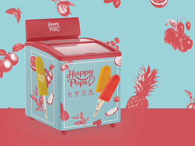 Popsicle Freezer Design Mockup freezer graphic design mock up pops popsicle snack