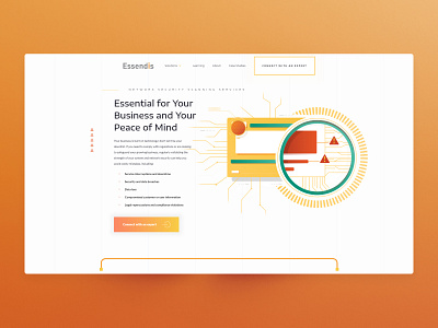 Hero Section Essendis Service Page animation branding design graphic design illustration logo typography ui ux vector website