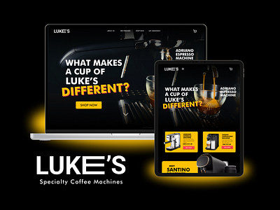 LUKE'S Specialty Coffee Machines - New Releases Webpage Design