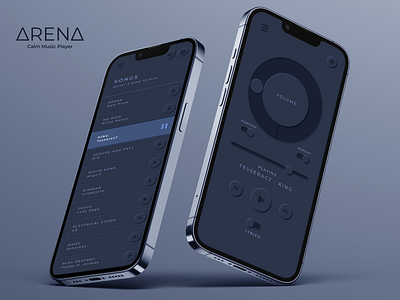 ARENA - Calm Music Player App Design - Dark Mode