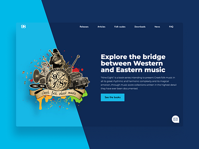 Nine Eight Website Redesign blue collage homepage landing landing page music nine eight