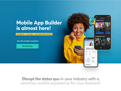 LW Mobile App Builder page (Alt. version) elearning homepage landing page
