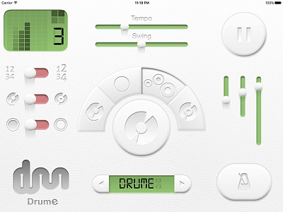 DrumE app gui ipad music tablet ui