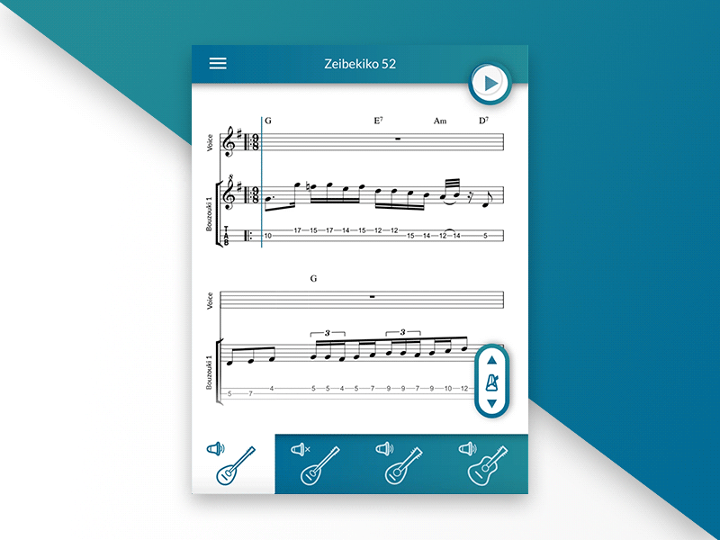Sheet music viewer app by Dimitris Chatzilias on Dribbble