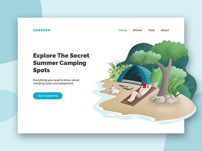 Camping Homepage Illustration