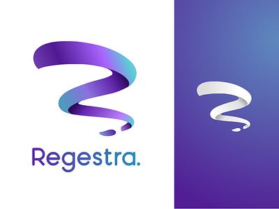 Regestra Logo art stroke gradient logo purple regestra