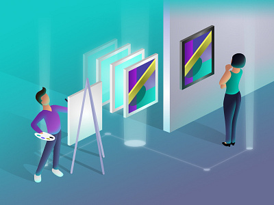 Blockchain in Art art art collector blockchain gallery illustration painter