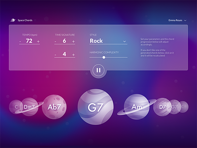 Space Chords chords music app planet space uidesign