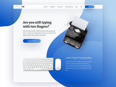 Typing practise homepage