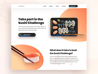 Sushi challenge food homepage homepage design homepagedesign landing page landing page design sushi