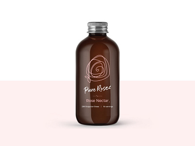 Pure Rose branding design icon illustration logo minimal packaging product supplements vector