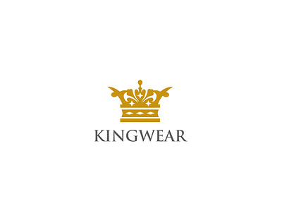 Kingwear Logo clothing clothing brand crown crown icon crown logo elegant golden king kings kings logo logo logotype pictogram royal royal clothing logo royal logo wear