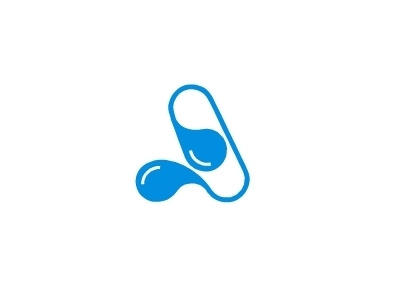 A Water Mark a aqua blue flow icon letter logo mark