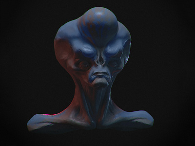 Alien Bust 002 alien characterdesign conceptart creature wip