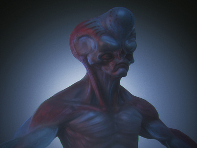Alien Bust 002 alien characterdesign conceptart creature wip