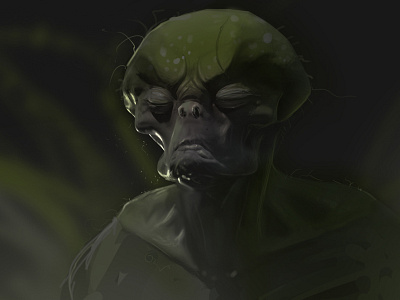 Alien Bust 001 alien characterdesign conceptart creature wip