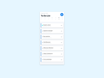 Daily UI 42 To Do list 042 42 app calendar challenge dailyui dailyuichallenge mobile task to do list todo ui