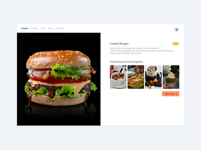 Daily UI 43- Food/Menu app burger cuisine design eat fastfood food food and drink food app ingredients meal recipe ui ux