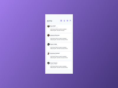 DailyUI 47 Activity Feed 100daychallenge activity activity feed daily ui dailyui dailyuichallenge feed ui uidesign uiux ux