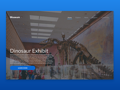 Daily UI 53- Navigation dailyui dailyuichallenge dinosaur museum nav navigation navigation bar ui ux