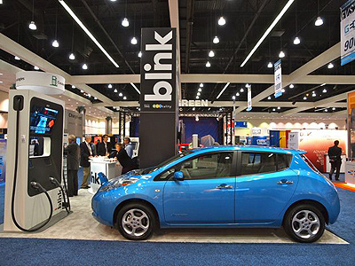 Blink Trade Show Booth arizona blink booth charger dc fast charger ecotality electric leaf nissan tradeshow tradeshow booth design vehicle