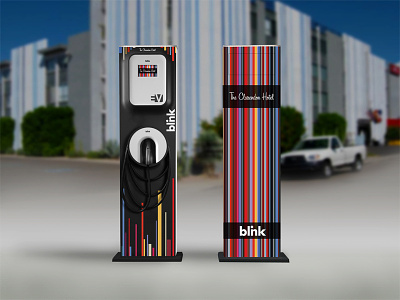 The Clarendon Hotel 401 west clarendon avenue arizona blink blink network colorful stripes ecotality electric vehicle charger ev charger phoenix stripe pattern the clarendon hotel the ev project
