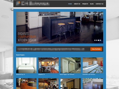 In Progress Site Design blue blue web site design custom web site design gray kitchen stools open sans font orange orange and blue portfolio design site design web site design concept wordpress design