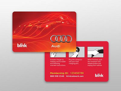 Audi access card design audi automobile blink network ecotality electric vehicle charger how to illustration red and yellow red card red design rfid access card design step by step illustration