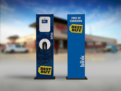Best Buy Wrap best best buy blink network blink pedestal branded wrap design concept buy concept design custom wrap graphics ecotality electric vehicle charger ev charger retail store wrap