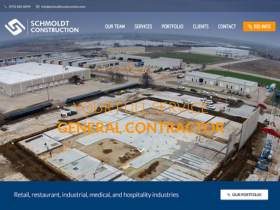 Schmoldt Construction construction custom wordpress design full screen photo general contractor wordpress