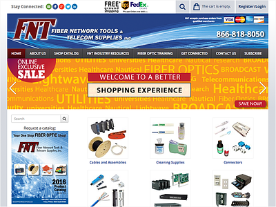 Ecommerce Site Design & Development design ecommerce fiber optics fnttools productcart shopping shopping cart store web design