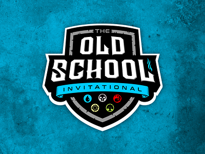 The Old School Invitational logo branding crest logo magic magic the gathering oldschool shield shield logo