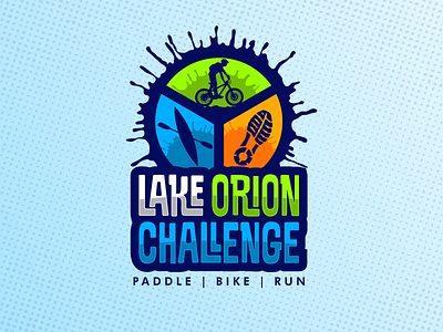 Lake Orion Challenge athletic branding design kayak logo paddle paddleboard run sports logo swim