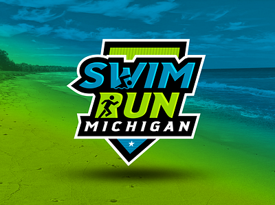 Swim Run Michigan branding fun logo michigan running sports branding sports logo swimming