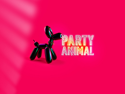 Party Animal animal animals balloon black club club flyer design dog fetish party party animal party event party flyer party invitation party poster pink print template