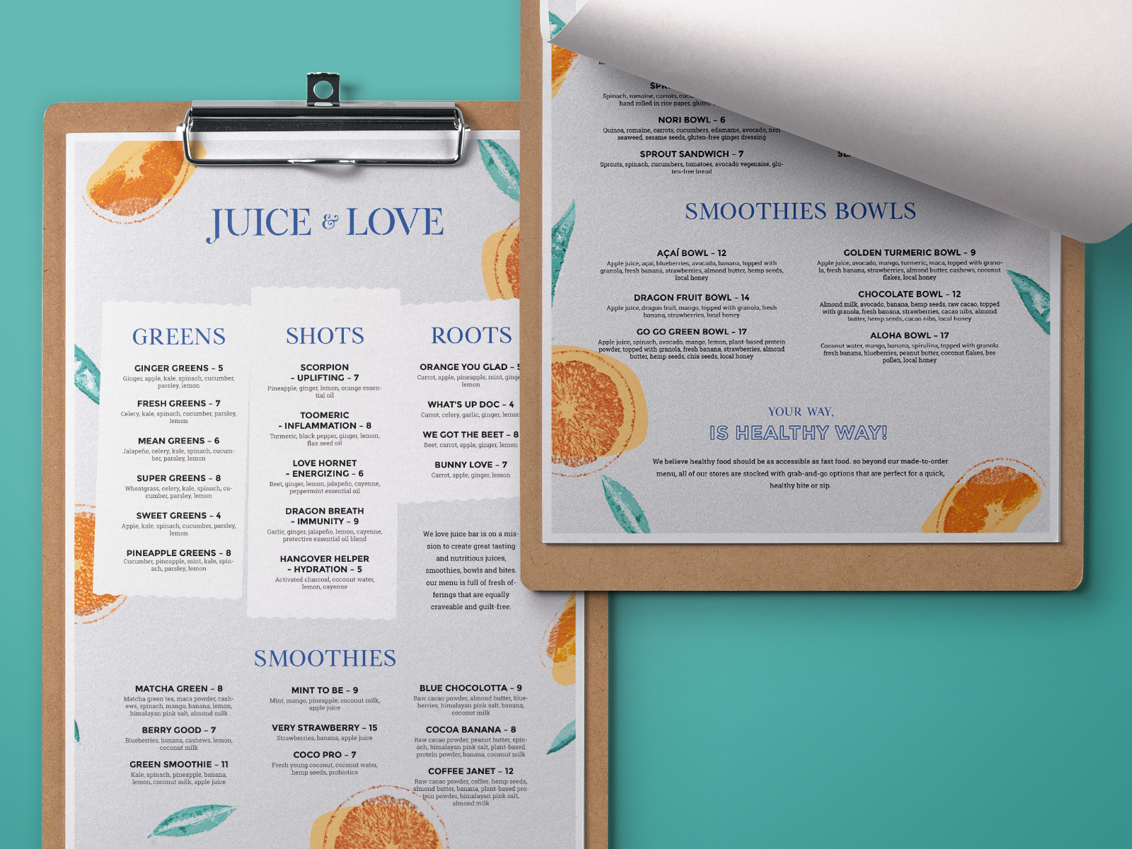 Juice Menu Design by BigWeek on Dribbble