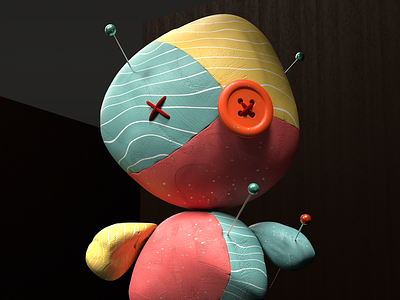 Crypto Voodoo Doll Remembers the Past 3d 3d artist abstract art collection collective creative crypto digital doll dolls foundation illustraion nft nftart nfts rarible social voodoo voodoo doll