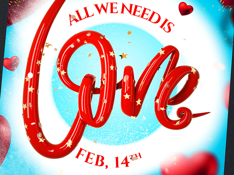 Valentine's Day Poster poster render valentine valentine day valentine card valentine flyer valentine party love valentines day valentines flyer valentines day bash valentines day flyer club flyer night club heart love flyer invitation invitation card invitation design gold