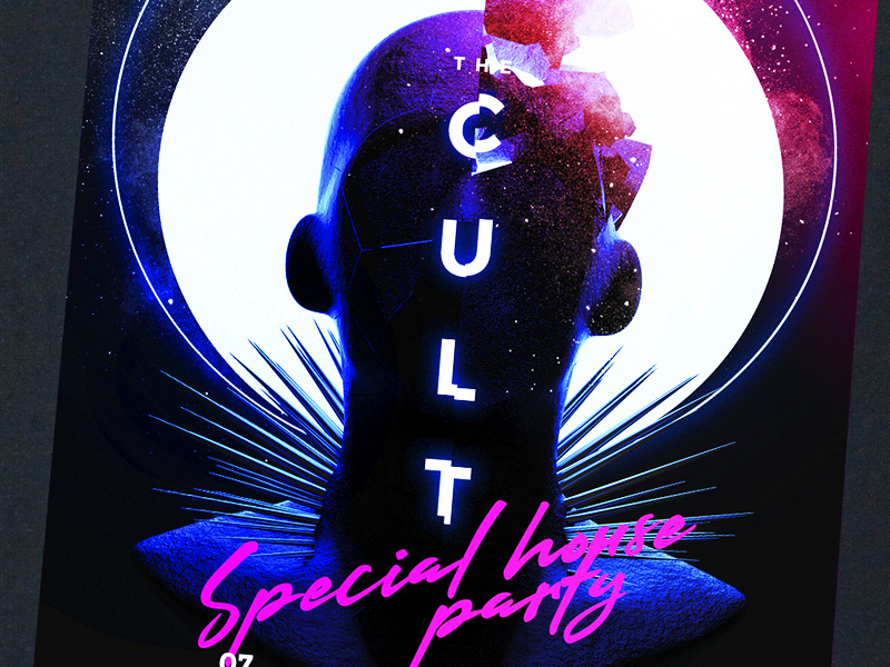 House Night Club Party design template neon club party club night ladies night house dance night red modern party event dj dance music music fashion club flyer party flyer party invitation