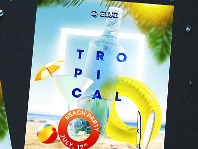 Tropical Summer Party beach beach party club flyer cocktail facebook girls hot insta instagram print promotion promotion flyer sexy stories summer summer party summer party flyer summer sale template tropical