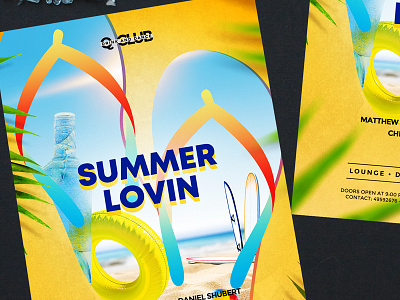 Summer lovin - beach party bar beach beach house beach party cafe club clubbing clubbing flyer cocktail cocktail bar cocktail party drinks flyer design music nightclub palms pool print summer summertime