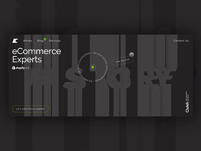 Hero Screen for E-Commerce Developmnet Agency 3d animation creative intro minimal motion typography