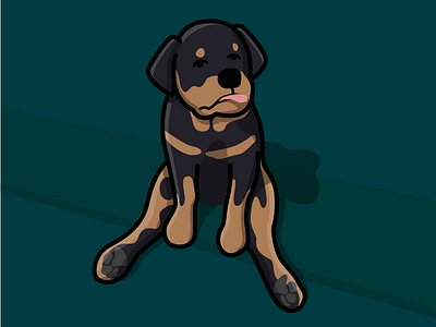 Rottie kiddo illustration